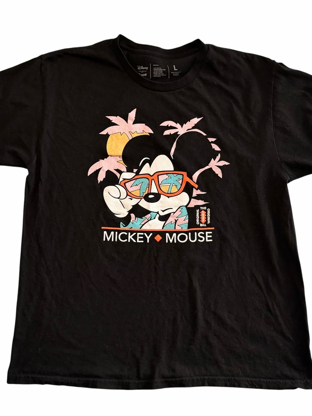 Cool Disney NEFF collab 90s y2k style Mickey Mouse summer men shirt size large - Picture 2 of 7